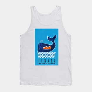 Vintage Travel Poster Israel Whale Tank Top